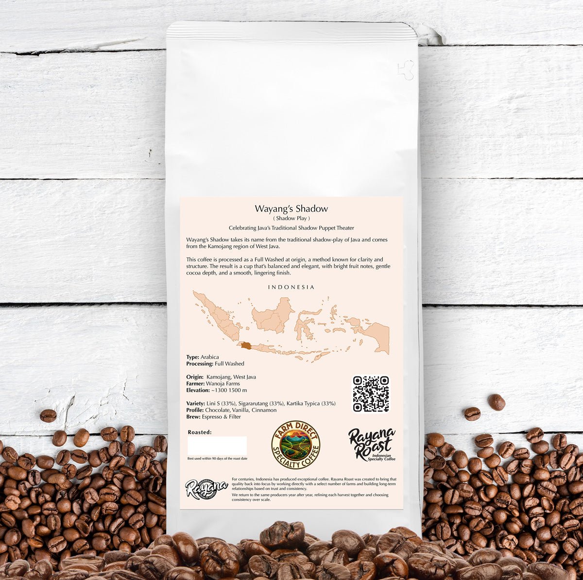 Indonesian Arabica Coffee 🇮🇩 Java Full - Washed ☕️ Wayang’s Shadow - Rayana Roast | Specialty Coffee